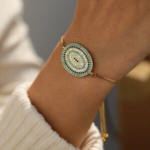 Elegant Gold and Blue Bracelet